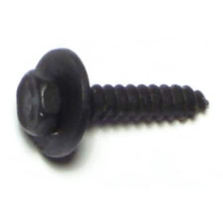 Midwest Fastener Sheet Metal Screw, M4.20 x 20 mm, Black Oxide Steel Flange Hex Head External Hex Drive, 10 PK 72144